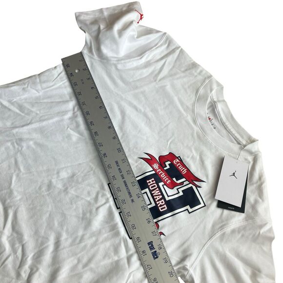 Nike T-Shirt WMNS S White Air Jordan Howard University Heavy Weight HBCU Jumpman - Picture 5 of 9